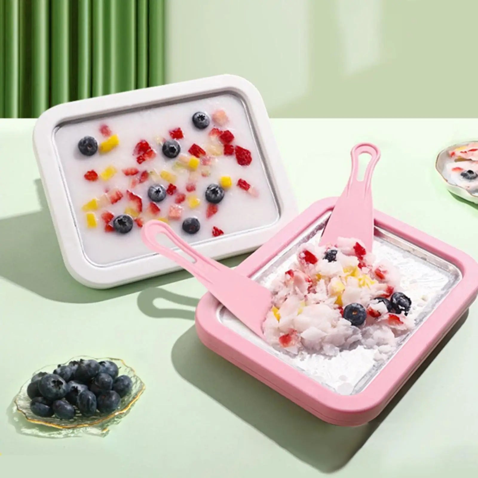 Instant Rolled Ice Cream Maker Versatile DIY Household Frozen Yogurt Maker for Gelato Sorbet Homemade Rolled Cream Yogurt