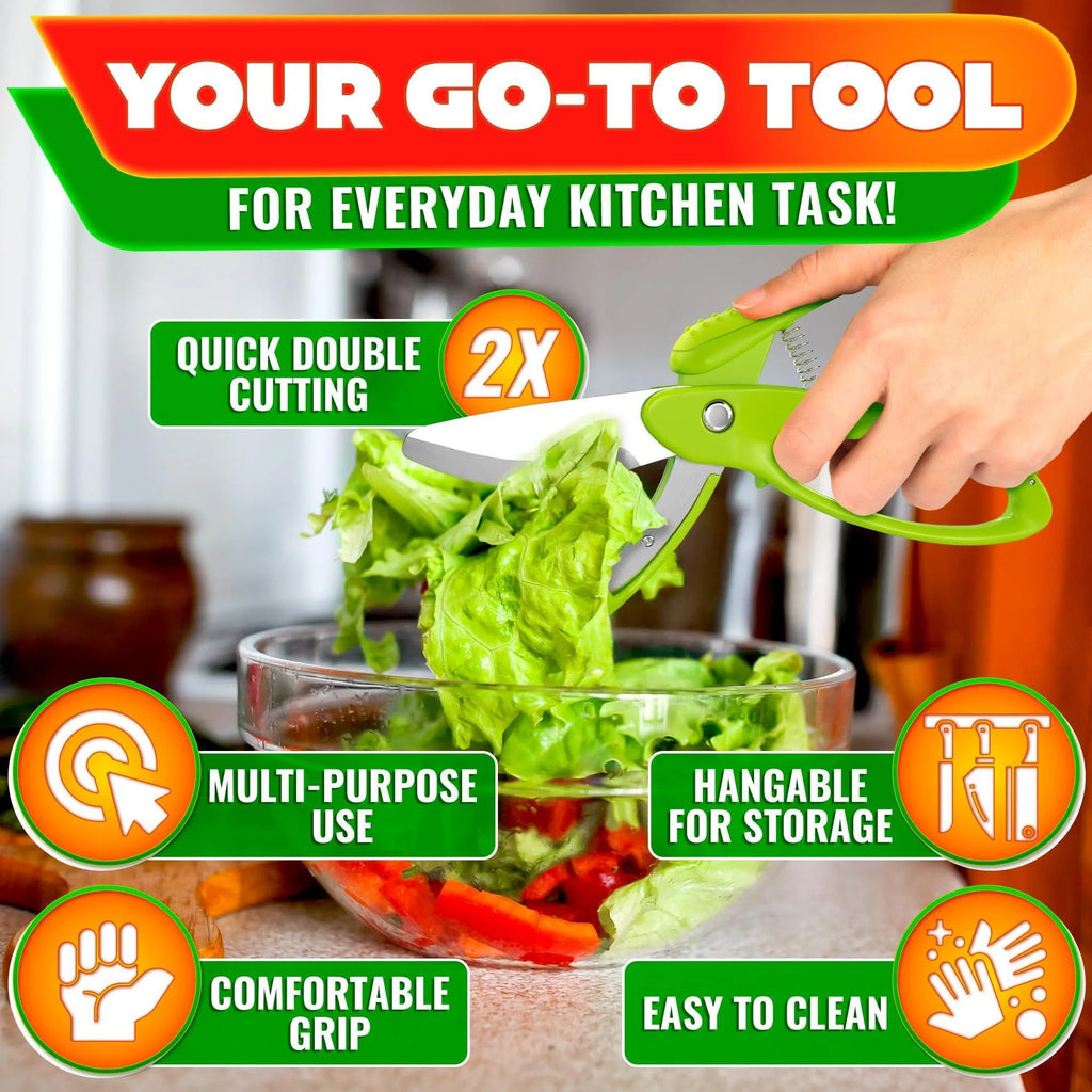 Salad Scissors for Chopped Salad Tool Vegetable Scissors Food Cutter Salad Chopper Scissors Salad Cutter Chopper Lettuce Shredder Lettuce Chopper for Chopped Salad Chopper Tool