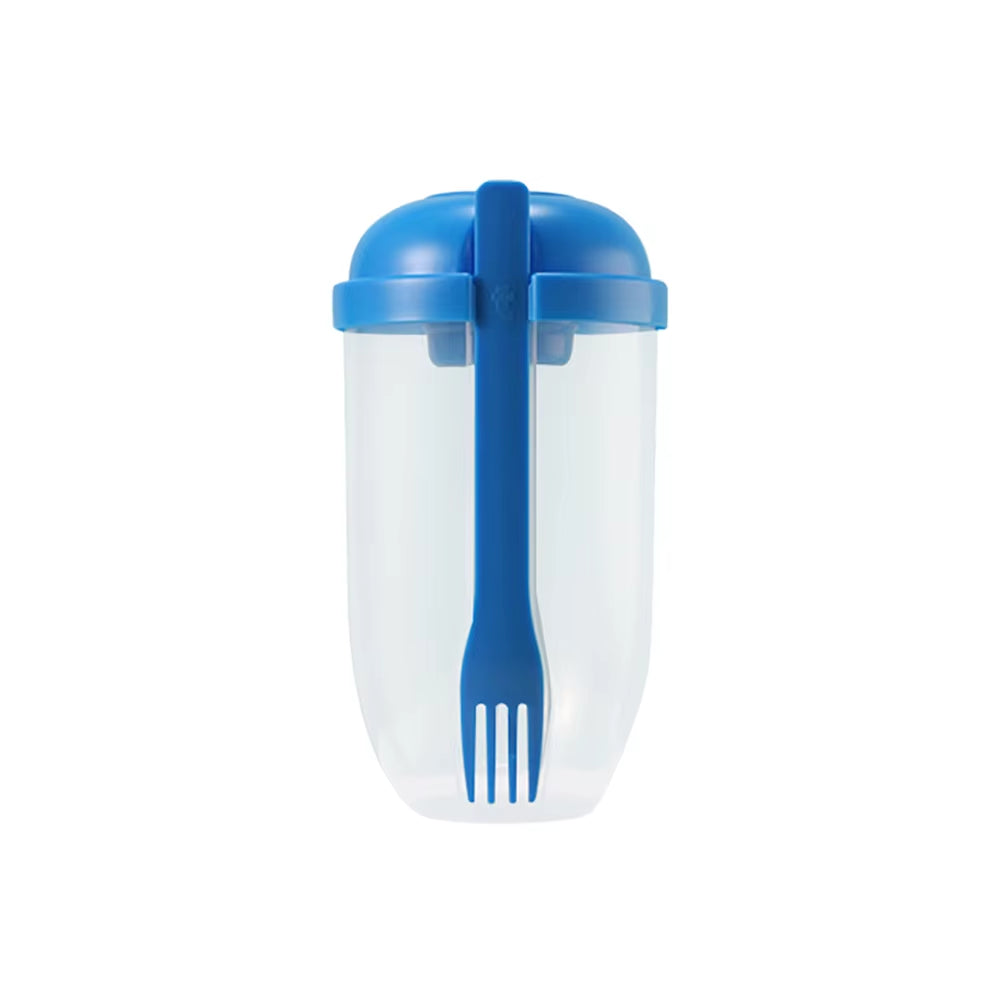 3 in 1 Portable Bottle Salad Container Bottle-Shaped Bento Salad Bowl for Lunch Salad Box with Fork Salad Bowl Milk Cup 1000Ml