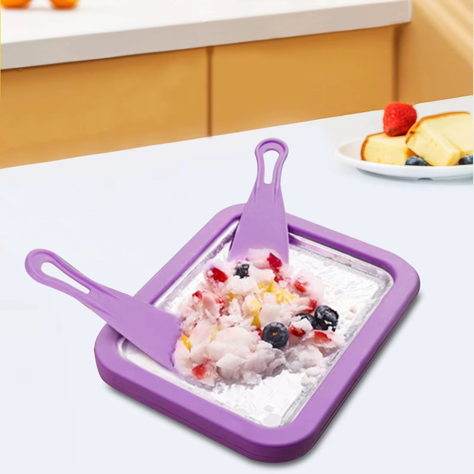 Instant Rolled Ice Cream Maker Versatile DIY Household Frozen Yogurt Maker for Gelato Sorbet Homemade Rolled Cream Yogurt