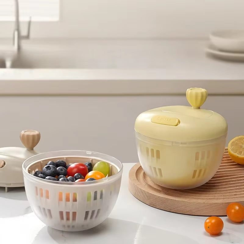 Manual Vegetable Dehydrator Salad Spinner Dryer Fruit Food Dehydrator Quick Drying Kitchen Drain Basket Strainer Crisper Tool